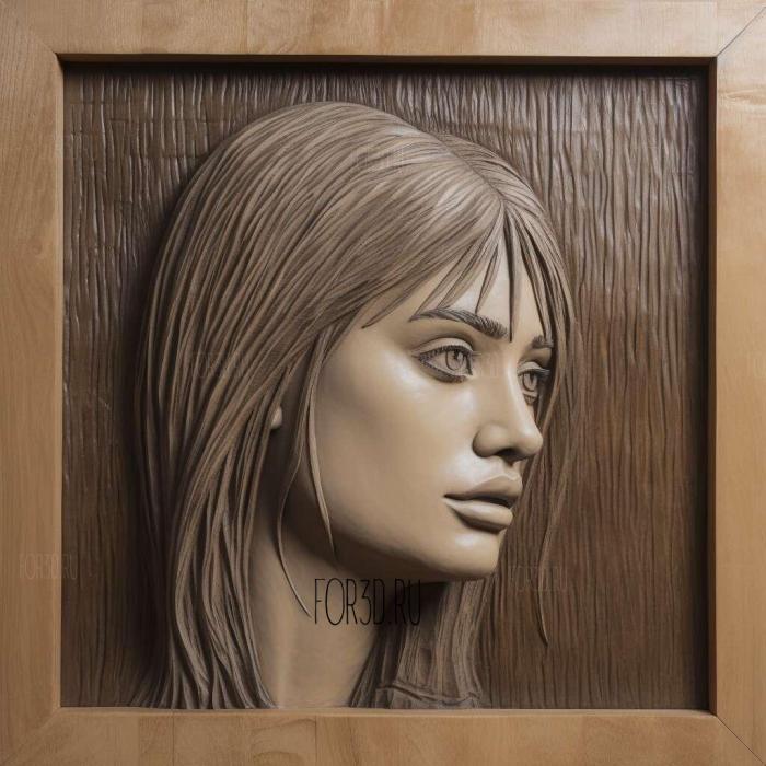 Kylie Jenner 3 stl model for CNC
